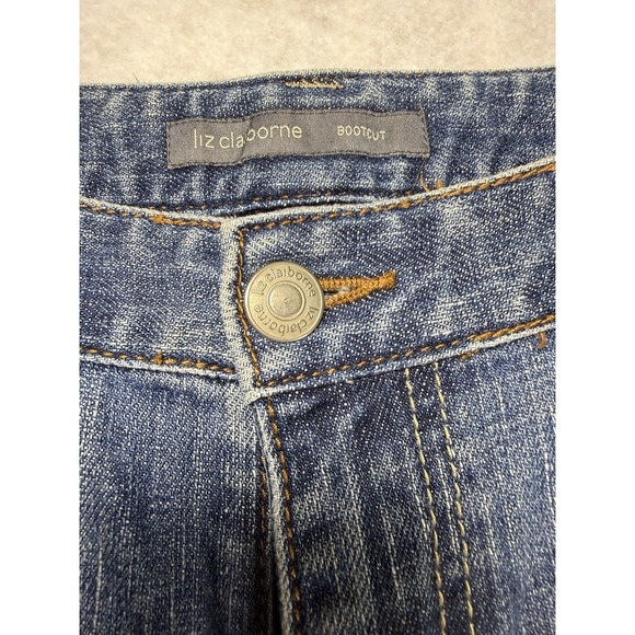 Liz Claiborne Bootcut Jeans Women's Size 8 Blue Stretch Denim Mid Rise Embroider - Picture 4 of 5